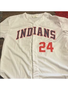 Indians White and Red Baseball Jersey #24 Francona
